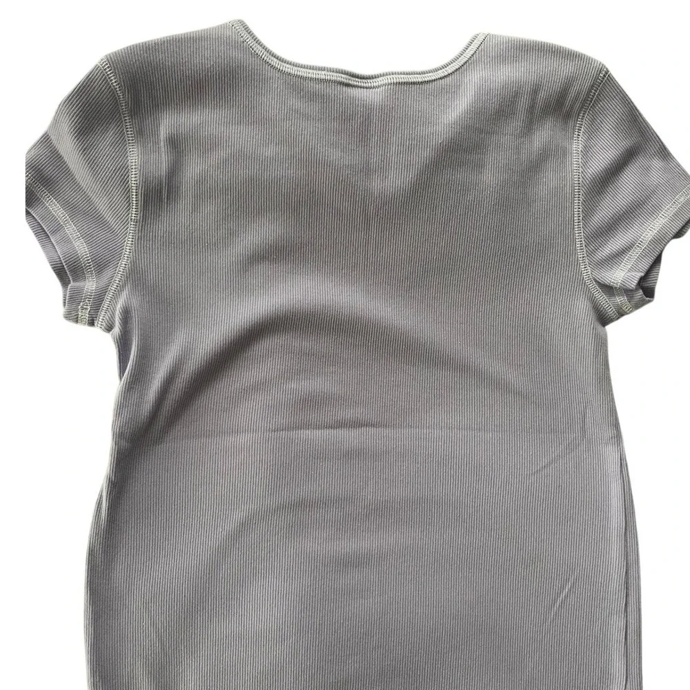 Old Navy Girls XL 14-16 Ribbed Short Sleeve Split Neck Tee Lavender Purple Shirt
